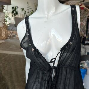 Finest cotton Tunic Top Blouse Mini Dress Asymmetrical Camisole style Italy made